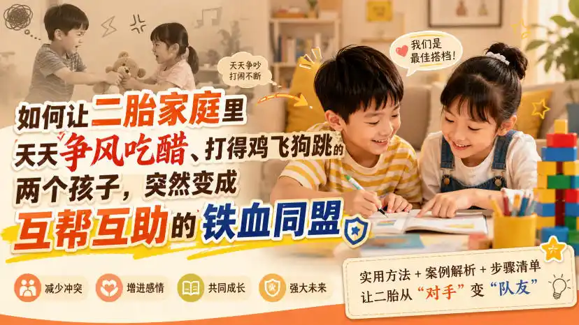 付费文章：如何让二胎家庭里天天争风吃醋、打得鸡飞狗跳的两个孩子，突然变成互帮互助的铁血同盟？-钱途社