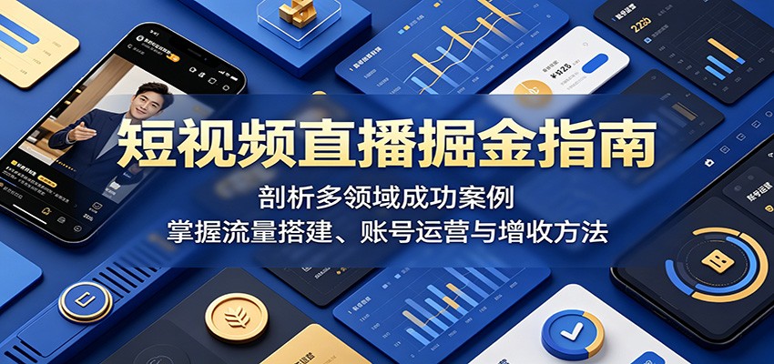 短视频直播掘金指南:剖析多领域成功案例,掌握流量搭建、账号运营与增收方法-钱途社