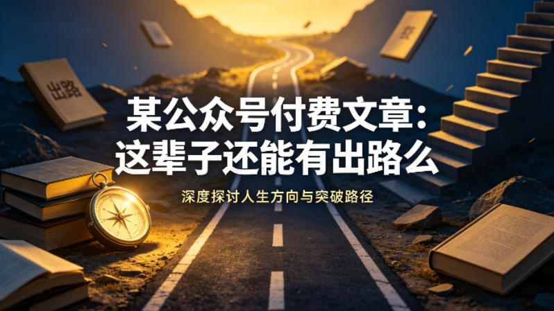 某公众号付费文章：这辈子还能有出路么-钱途社