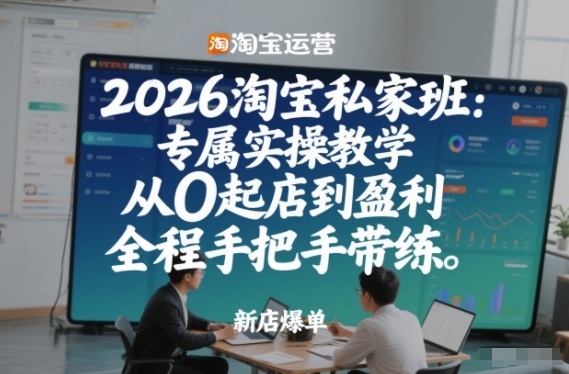 2026淘宝私家班：专属实操教学，从0起店到盈利，全程手把手带练(更新26年3月)-钱途社