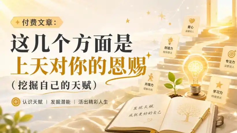 付费文章：这几个方面是上天对你的恩赐(挖掘自己的天赋)-钱途社