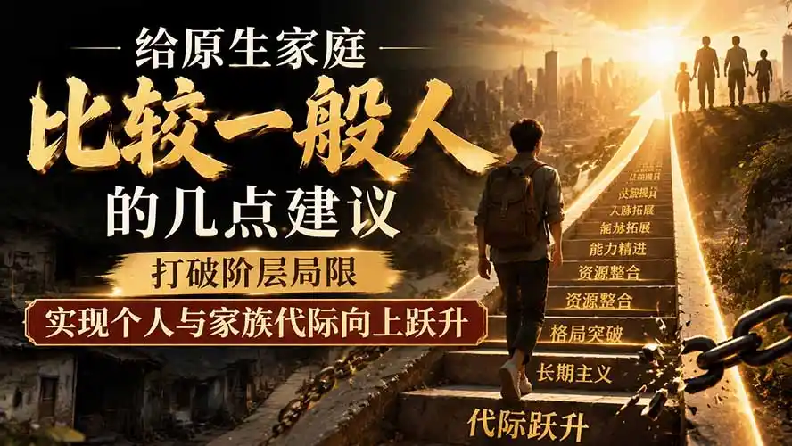 付费文章：给原生家庭比较一般人的几点建议，打破阶层局限，实现个人与家族代际向上跃升-钱途社
