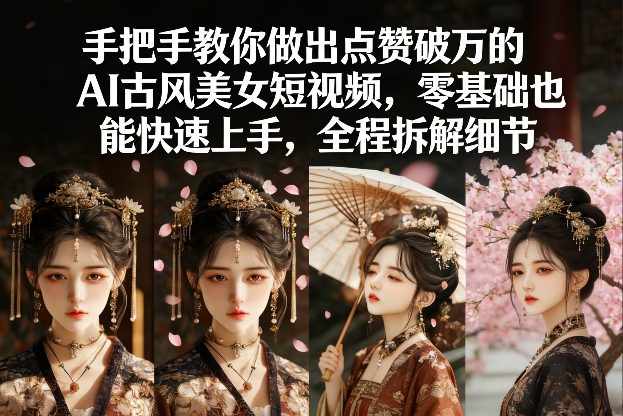手把手教你做出点赞破万的AI古风美女短视频,零基础也能快速上手,全程拆解细节-钱途社