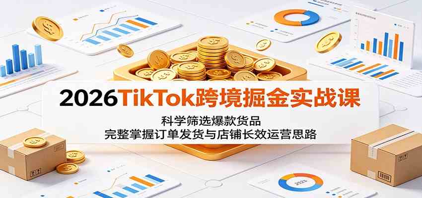 2026TikTok跨境掘金实战课：科学筛选爆款货品，完整掌握订单发货与店铺长效运营思路-钱途社