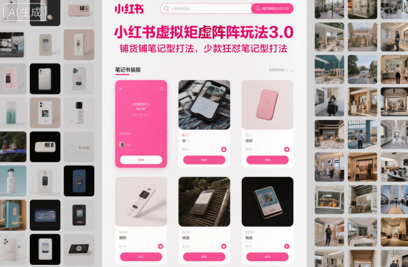 小红书虚拟矩阵玩法3.0,铺货铺笔记型打法,少款狂怼笔记型打法-钱途社