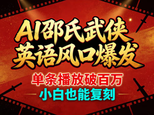 AI邵氏武侠英语风口爆发，单条播放破百万，小白也能复刻-钱途社