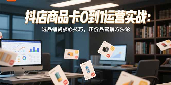 抖店商品卡0到1运营实战：选品铺货核心技巧，正价品营销方法论-钱途社
