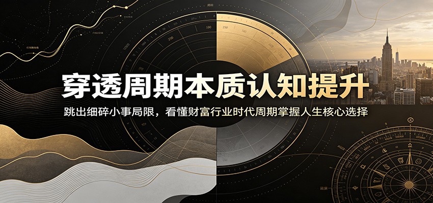 穿透周期本质认知提升：跳出细碎小事局限，看懂财富行业时代周期掌握人生核心选择-钱途社
