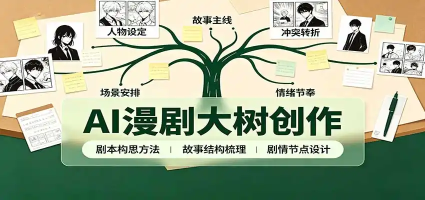 AI漫剧大树创作：剧本构思课程讲解，软件插件配置，配套工具资料完整梳理-钱途社