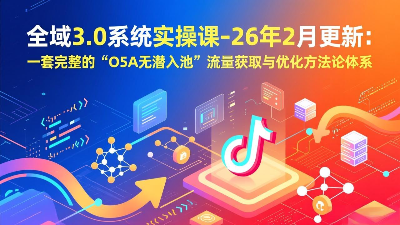全域3.0系统实操课-26年2月更新:一套完整的“O5A无潜入池”流量获取与优化方法论体系-钱途社