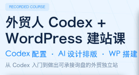 外贸人Codex + WordPress建站课-钱途社
