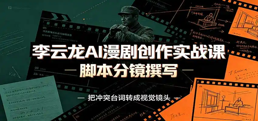 李云龙AI漫剧创作实战课：角色人设还原，脚本分镜撰写，AI漫剧成片完整制作教学-钱途社