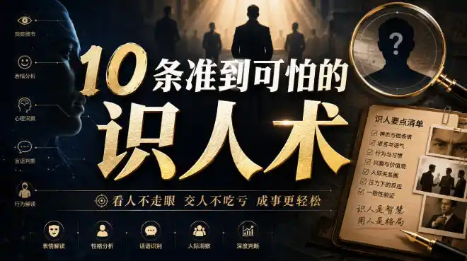 付费文章：10条准到可怕的识人术-钱途社