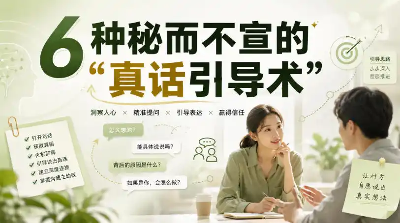 付费文章：6种秘而不宣的“真话引导术”-钱途社