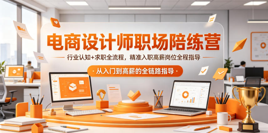 电商设计师职场陪练营,行业认知+求职全流程,精准入职高薪岗位全程指导-钱途社