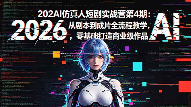 2026AI仿真人短剧实战营第4期:从剧本到成片全流程教学,零基础打造商业级作品-钱途社
