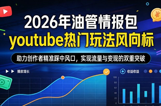 2026年油管情报包，youtube热门玩法风向标，助力创作者精准踩中风口，实现流量与变现的双重突破(更新)-钱途社