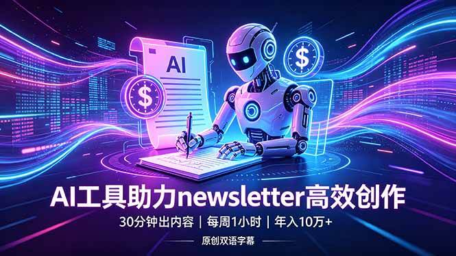 （18279期）做newsletter怕费时间？AI工具帮你30分钟出内容，每周1小时，年入10万+【原创双语字幕】-钱途社