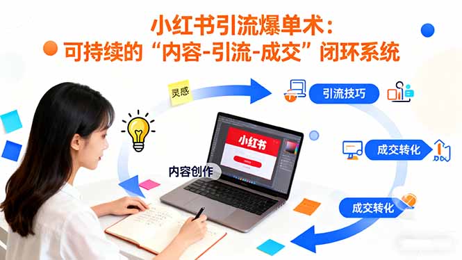 小红书引流爆单术：构建一套低成本 可持续的“内容-引流-成交”闭环系统-钱途社