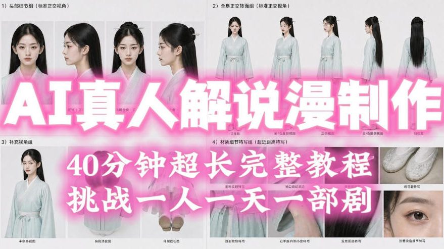 2026年AI真人解说漫剧自动批量化制作教程，40分钟超长完整，自动批量化制作，挑战一人一天一部剧！-钱途社