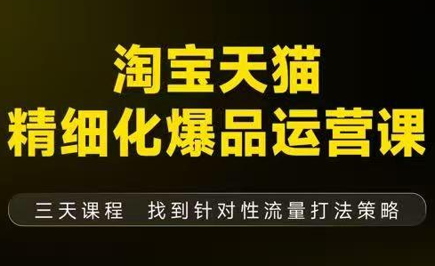 猫课子幽·淘宝天猫精细化爆品运营【音频+字幕+文档】(9月12-14杭州线下课)-钱途社