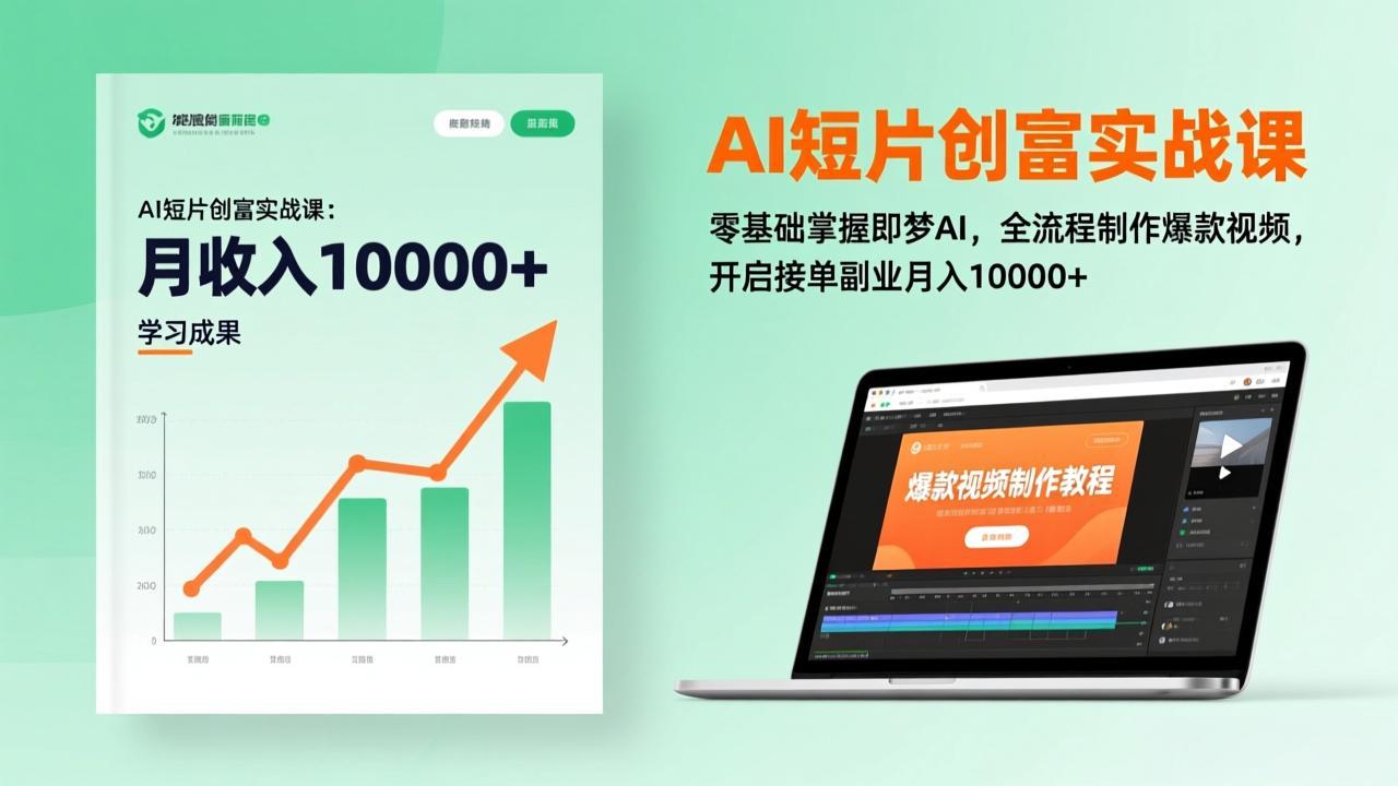AI短片创富实战课：零基础掌握即梦AI，全流程制作爆款视频，开启接单副业月入10000+(更新-钱途社