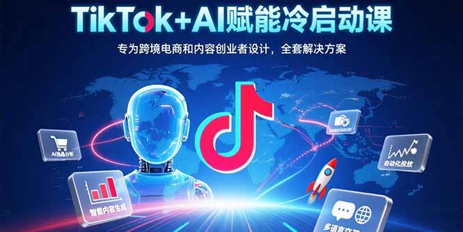 TikTok+AI赋能冷启动课：专为跨境电商和内容创业者设计，全套解决方案-钱途社