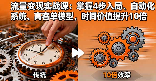 流量变现实战课：掌握4步入局、自动化系统、高客单模型，时间价值提升10倍-钱途社