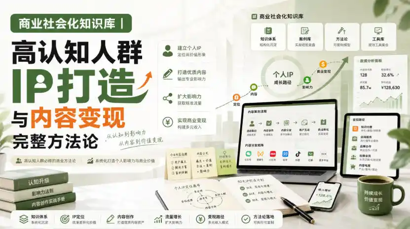 商业社会化知识库｜高认知人群IP打造与内容变现完整方法论【文档】-钱途社