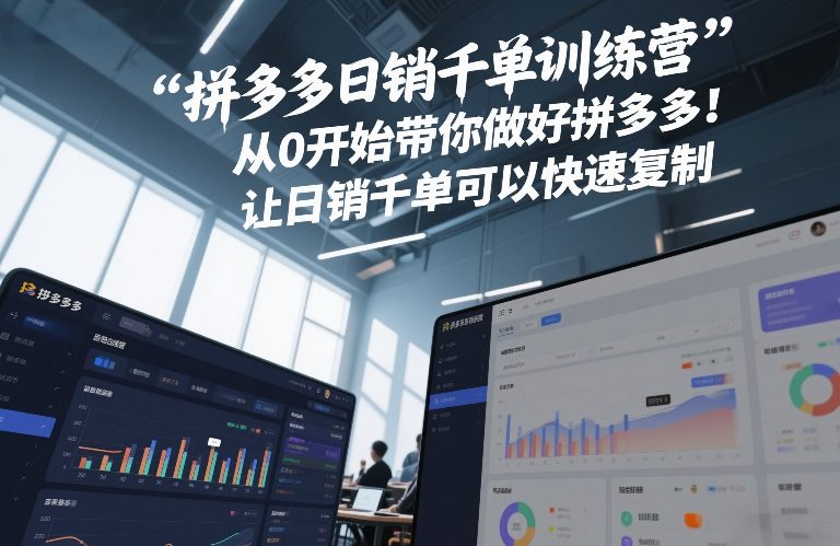 拼多多日销千单训练营,从0开始带你做好拼多多,让日销千单可以快速复制(更新26年1月)-钱途社