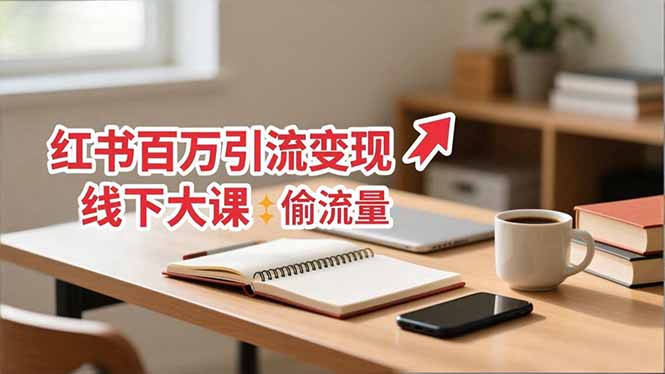 小红书百万引流变现-11月线下大课：分享从0到百万引流路径，手把手教偷流量、拿结果-钱途社