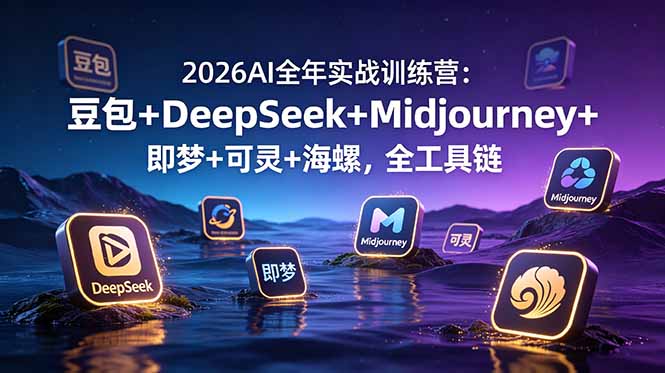 2026AI全年实战训练营：豆包+DeepSeek+Midjourney+即梦+可灵+海螺，全工具链-钱途社