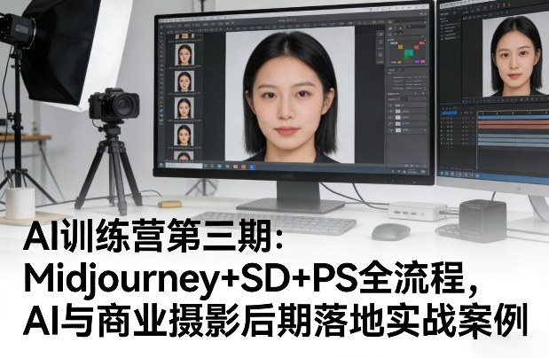 AI训练营第三期：Midjourney+SD+PS全流程，AI与商业摄影后期落地实战案例-钱途社