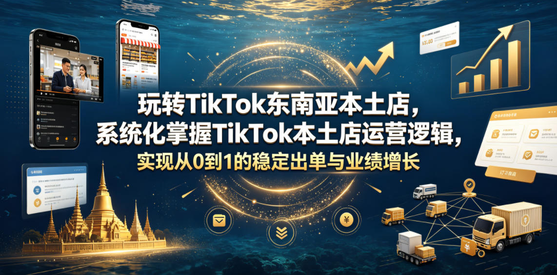 玩转TikTok东南亚本土店，系统化掌握TikTok本土店运营逻辑，实现从0到1的稳定出单与业绩增长-钱途社