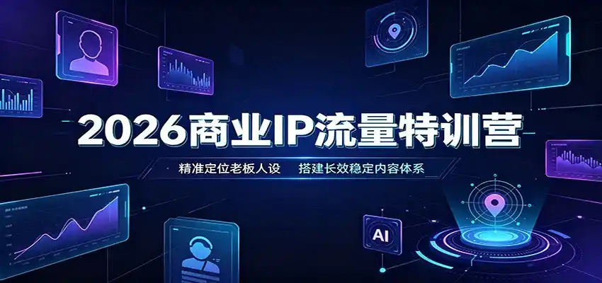 2026商业IP流量特训营：精准定位老板人设，搭建长效稳定内容体系-钱途社