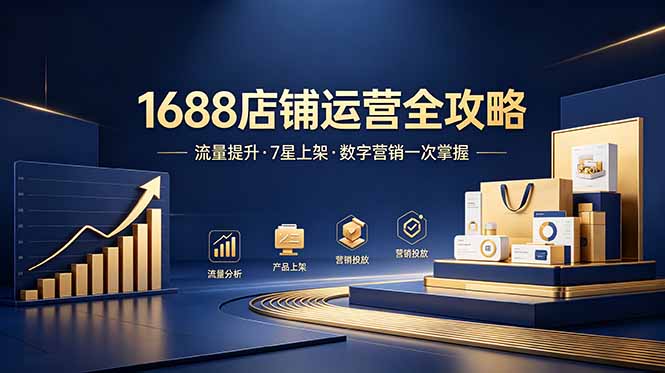 1688店铺没流量？产品上架不到7星？数字营销不会投？全套运营技能一次学(更新6月-钱途社