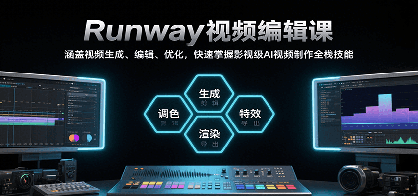 Runway视频编辑课，涵盖视频生成、编辑、优化，快速掌握影视级AI视频制作全栈技能-钱途社