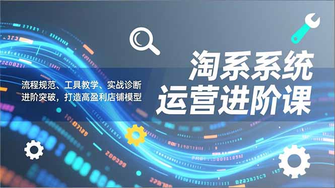 淘系系统运营进阶课2.0，流程规范、工具教学、实战诊断，进阶突破，打造高盈利店铺模型-钱途社