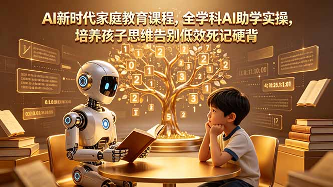 AI新时代家庭教育课程，全学科AI助学实操，培养孩子思维告别低效死记硬背-钱途社