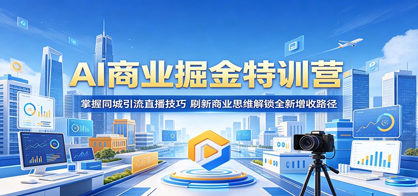 AI商业掘金特训营:掌握同城引流直播技巧,刷新商业思维解锁全新增收路径-钱途社