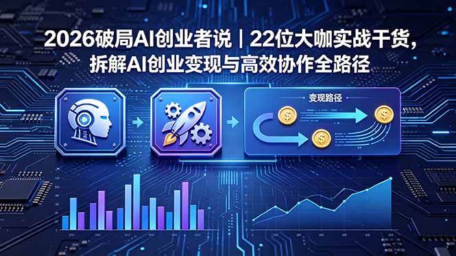 （18628期）2026 破局 AI 创业者说｜22 位大咖实战干货，拆解 AI 创业变现与高效协作全路径-钱途社