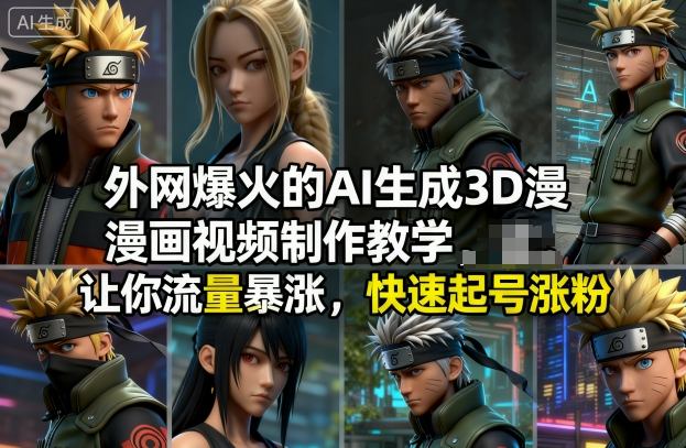 外网爆火的AI生成3D漫画视频制作教学,让你流量暴涨,快速起号涨粉!-钱途社
