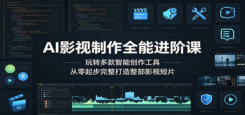 AI影视制作全能进阶课：玩转多款智能创作工具，从零起步完整打造整部影视短片-钱途社
