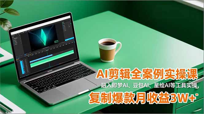 AI剪辑全案例实操课,融入即梦AI、豆包AI、星绘AI等工具实操,复制爆款月收益3W+-钱途社