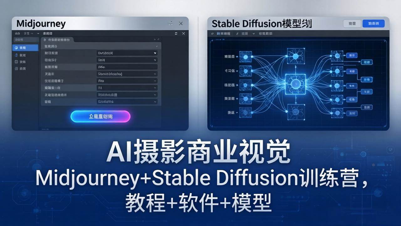 （18271期）AI摄影商业视觉Midjourney+Stable Diffusion训练营，教程+软件+模型-钱途社