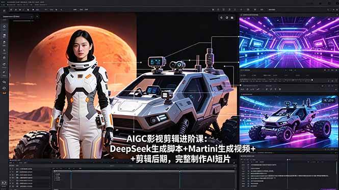 （18475期）AIGC影视剪辑进阶课：DeepSeek生成脚本+Martini生成视频+剪辑后期，完整制作AI短片-钱途社