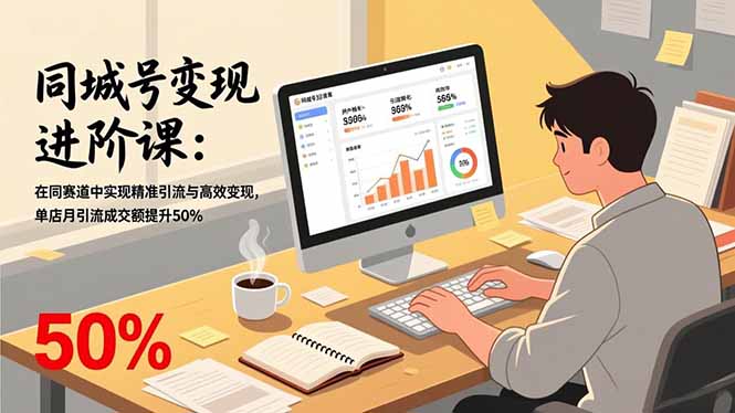 同城号变现进阶课：在同城赛道中实现精准引流与高效变现，单店月引流成交额提升50%-钱途社