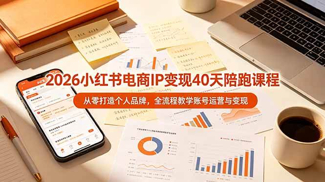 （19103期）2026小红书电商IP变现40天陪跑课程-11期，从零打造个人品牌，全流程教学账号运营与变现-钱途社