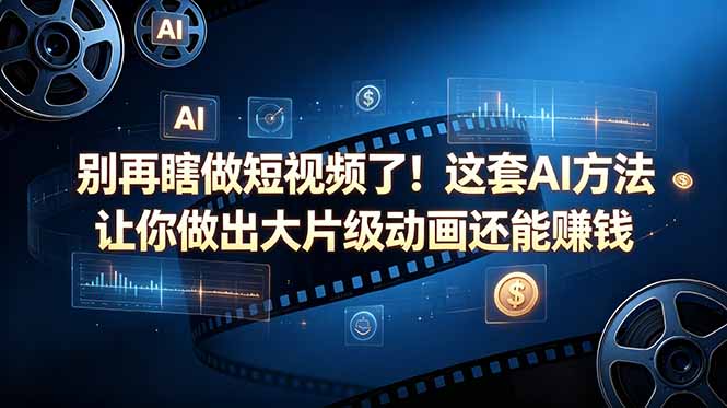 别再瞎做短视频了！这套 AI 方法让你做出大片级动画还能赚钱【原创双语字幕】-钱途社