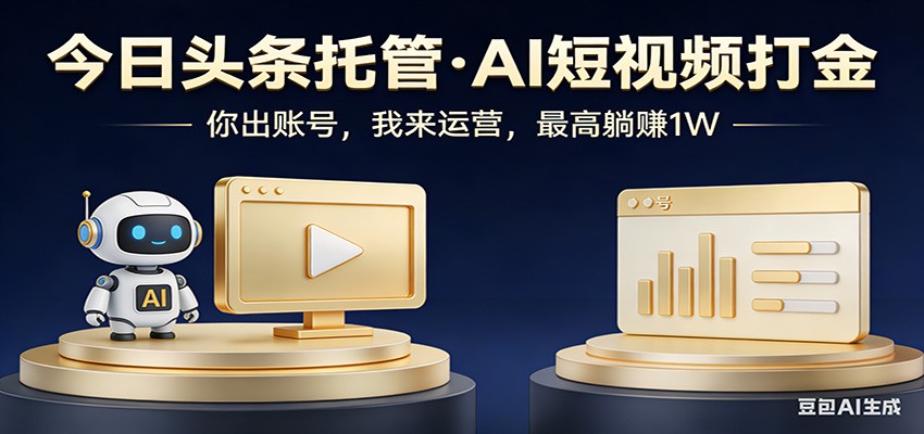 头条号AI托管，我提供作品，你提供账号，每天5分钟发布，小白躺赚3000+-钱途社